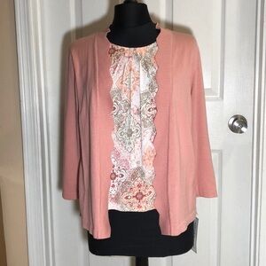 NWT Alfred‎ Dunner women’s sweater 2in1 piece Sz PM